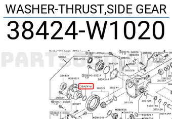 Nissan 38424W1020 WASHER-THRUST,SIDE GEAR