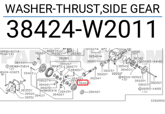 Nissan 38424W2011 WASHER-THRUST,SIDE GEAR