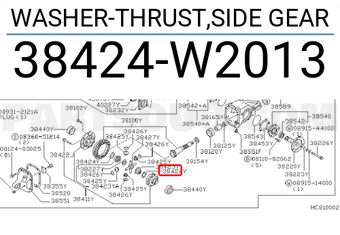 Nissan 38424W2013 WASHER-THRUST,SIDE GEAR