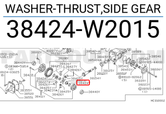 Nissan 38424W2015 WASHER-THRUST,SIDE GEAR
