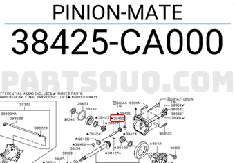 Nissan 38425CA000 PINION-MATE