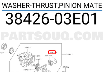 Nissan 3842603E01 WASHER-THRUST,PINION MATE