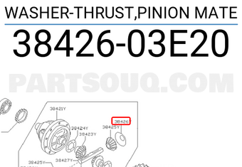 Nissan 3842603E20 WASHER-THRUST,PINION MATE