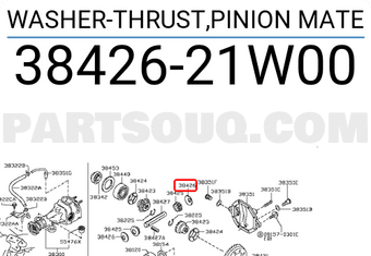 Nissan 3842621W00 WASHER-THRUST,PINION MATE