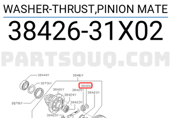 Nissan 3842631X02 WASHER-THRUST,PINION MATE