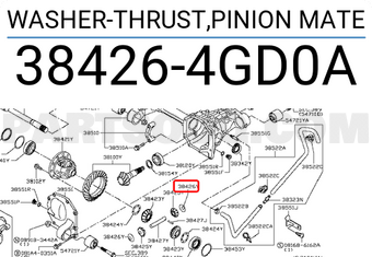 Nissan 384264GD0A WASHER-THRUST,PINION MATE