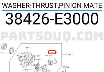 Nissan 38426E3000 WASHER-THRUST,PINION MATE