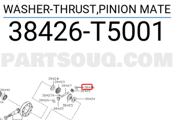 Nissan 38426T5001 WASHER-THRUST,PINION MATE