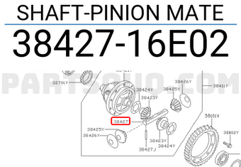 Nissan 3842716E02 SHAFT-PINION MATE
