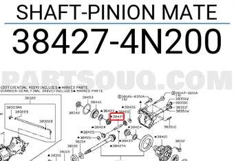 Nissan 384274N200 SHAFT-PINION MATE