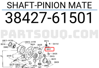 Nissan 3842761501 SHAFT-PINION MATE