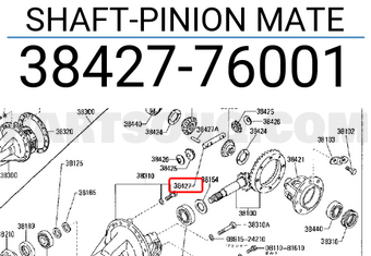 Nissan 3842776001 SHAFT-PINION MATE