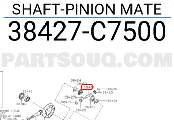 Nissan 38427C7500 SHAFT-PINION MATE