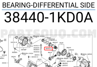 Nissan 384401KD0A BEARING-DIFFERENTIAL SIDE