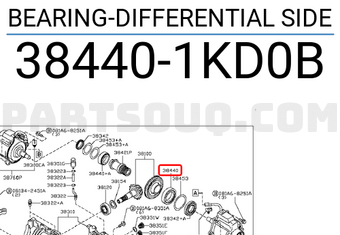 Nissan 384401KD0B BEARING-DIFFERENTIAL SIDE
