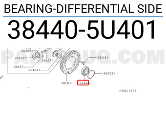 Nissan 384405U401 BEARING-DIFFERENTIAL SIDE