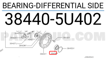 Nissan 384405U402 BEARING-DIFFERENTIAL SIDE