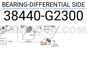 Nissan 38440G2300 BEARING-DIFFERENTIAL SIDE