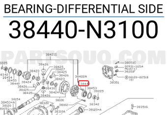 Nissan 38440N3100 BEARING-DIFFERENTIAL SIDE