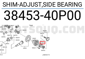 Nissan 3845340P00 SHIM-ADJUST,SIDE BEARING