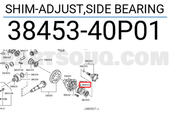 Nissan 3845340P01 SHIM-ADJUST,SIDE BEARING