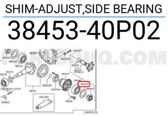 Nissan 3845340P02 SHIM-ADJUST,SIDE BEARING