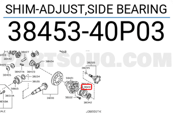 Nissan 3845340P03 SHIM-ADJUST,SIDE BEARING