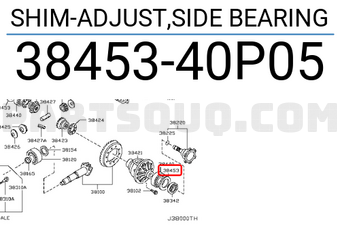 Nissan 3845340P05 SHIM-ADJUST,SIDE BEARING
