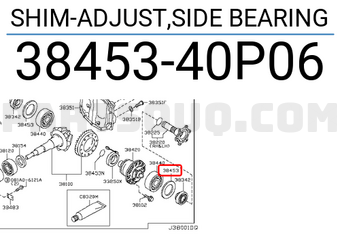 Nissan 3845340P06 SHIM-ADJUST,SIDE BEARING