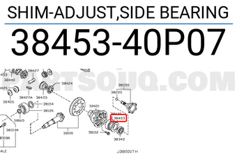 Nissan 3845340P07 SHIM-ADJUST,SIDE BEARING