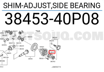 Nissan 3845340P08 SHIM-ADJUST,SIDE BEARING