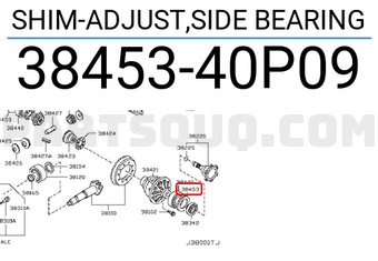 Nissan 3845340P09 SHIM-ADJUST,SIDE BEARING
