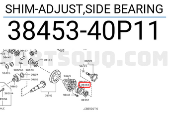 Nissan 3845340P11 SHIM-ADJUST,SIDE BEARING