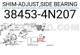 Nissan 384534N207 SHIM-ADJUST,SIDE BEARING