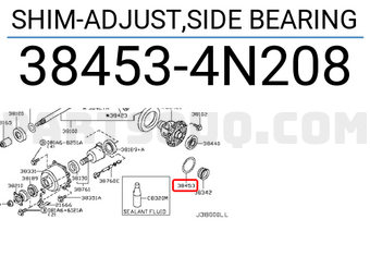 Nissan 384534N208 SHIM-ADJUST,SIDE BEARING