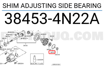 Nissan 384534N22A SHIM ADJUSTING SIDE BEARING