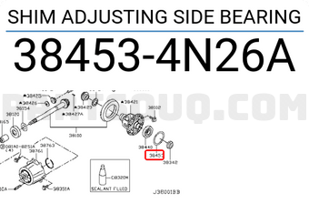 Nissan 384534N26A SHIM ADJUSTING SIDE BEARING