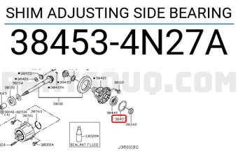 Nissan 384534N27A SHIM ADJUSTING SIDE BEARING