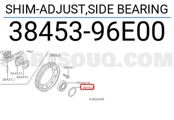 Nissan 3845396E00 SHIM-ADJUST,SIDE BEARING