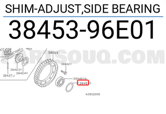 Nissan 3845396E01 SHIM-ADJUST,SIDE BEARING