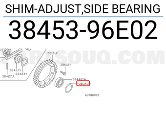 Nissan 3845396E02 SHIM-ADJUST,SIDE BEARING