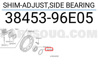 Nissan 3845396E05 SHIM-ADJUST,SIDE BEARING