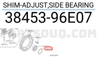 Nissan 3845396E07 SHIM-ADJUST,SIDE BEARING
