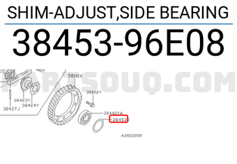 Nissan 3845396E08 SHIM-ADJUST,SIDE BEARING
