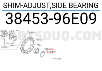 Nissan 3845396E09 SHIM-ADJUST,SIDE BEARING