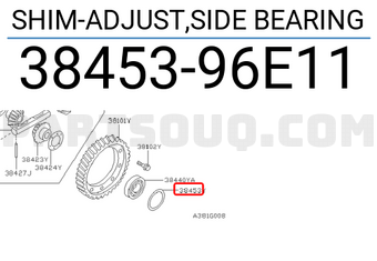 Nissan 3845396E11 SHIM-ADJUST,SIDE BEARING
