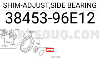 Nissan 3845396E12 SHIM-ADJUST,SIDE BEARING