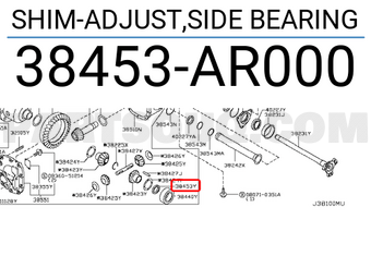 Nissan 38453AR000 SHIM-ADJUST,SIDE BEARING
