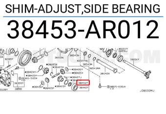 Nissan 38453AR012 SHIM-ADJUST,SIDE BEARING