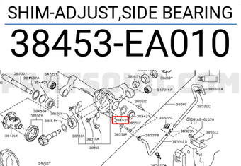 Nissan 38453EA010 SHIM-ADJUST,SIDE BEARING
